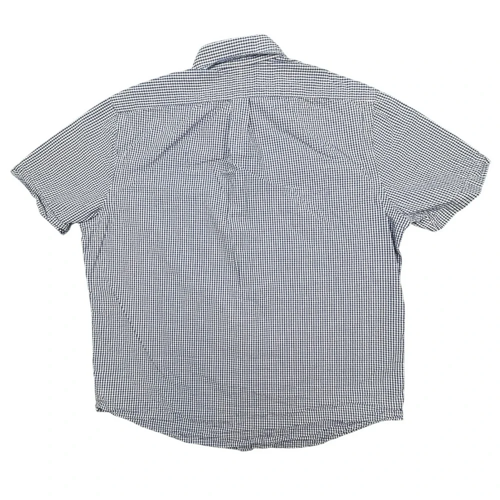 Polo Ralph Lauren Blue Gingham Short Sleeve Untucked Fit Shirt Mens Large